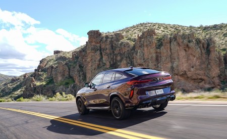 2020 BMW X6 M Competition (Color: Ametrine Metallic; US-Spec) Rear Three-Quarter Wallpapers 450x275 (33)