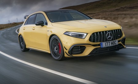 2020 Mercedes-AMG A 45 S (UK-Spec) Front Three-Quarter Wallpapers 450x275 (3)