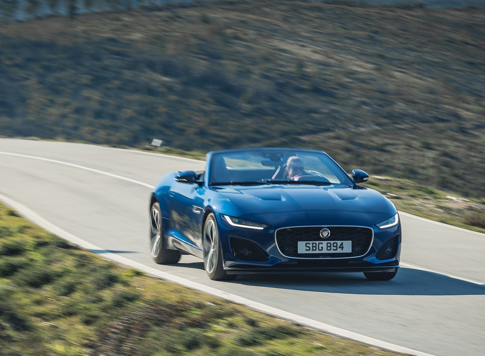 2021 Jaguar F-TYPE P300 Convertible RWD (Color: Bluefire) Front Three-Quarter Wallpapers (3)