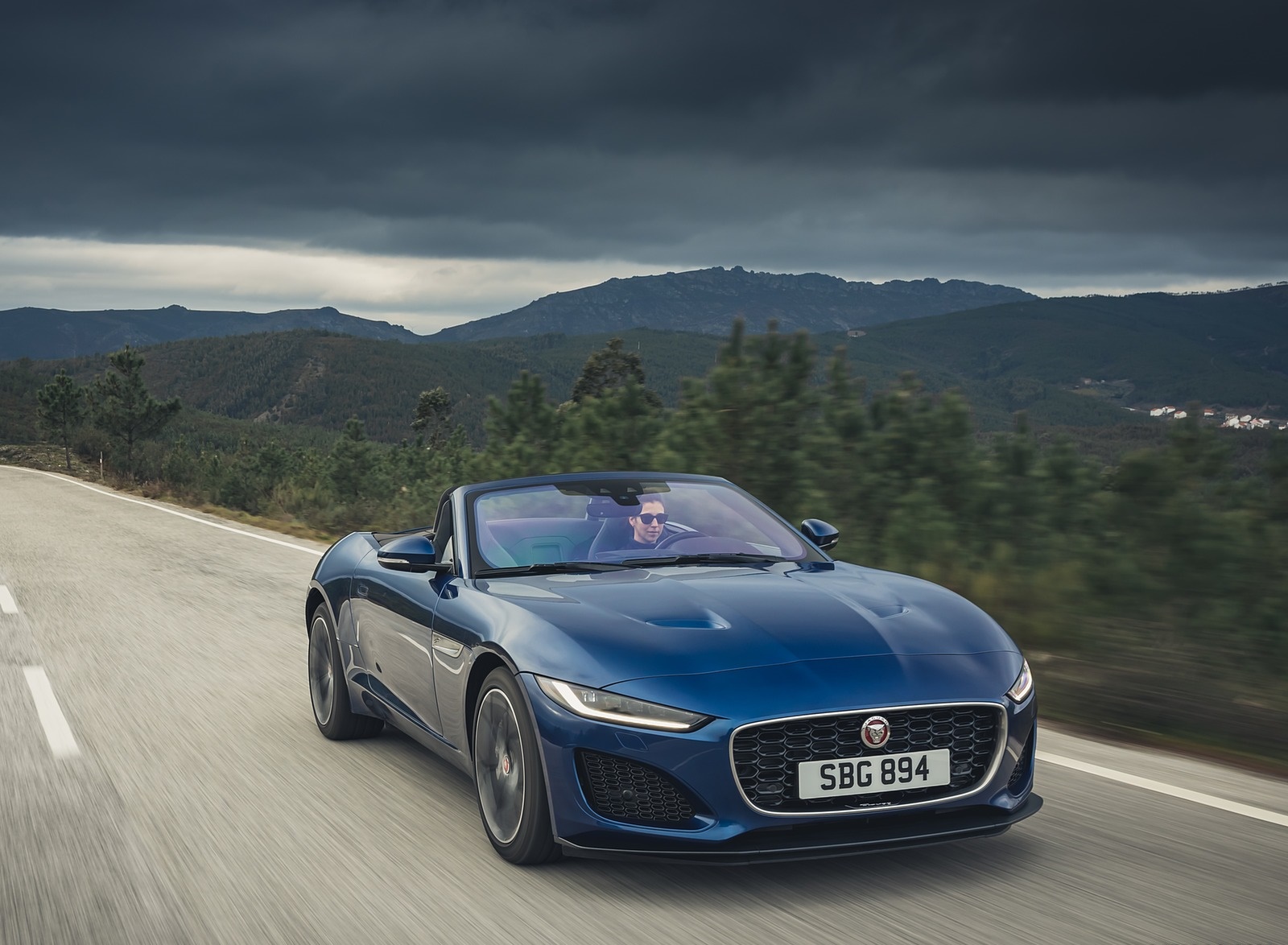 2021 Jaguar F-TYPE P300 Convertible RWD (Color: Bluefire) Front Three-Quarter Wallpapers (4)