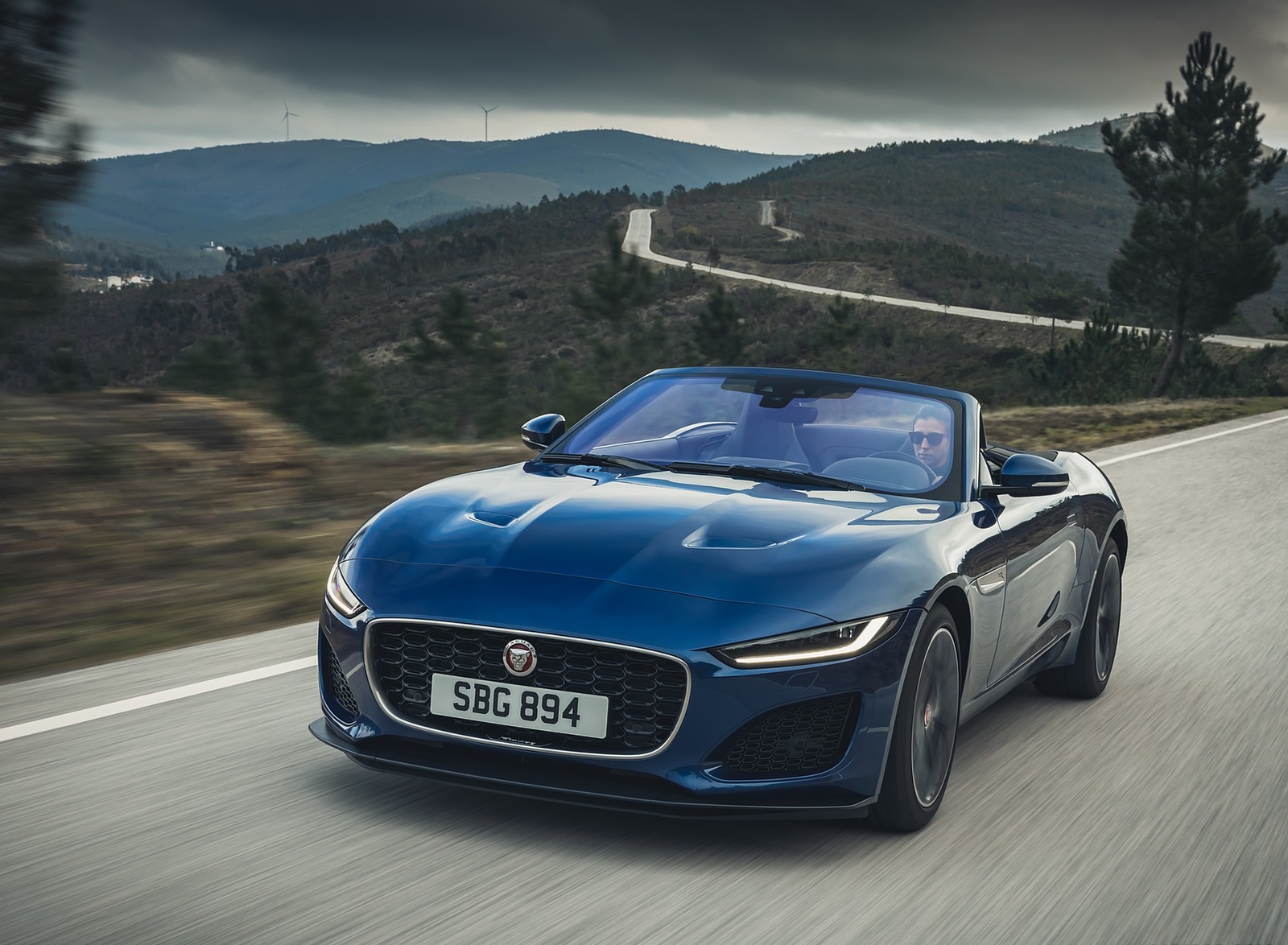 2021 Jaguar F-TYPE P300 Convertible RWD (Color: Bluefire) Front Three-Quarter Wallpapers (5)