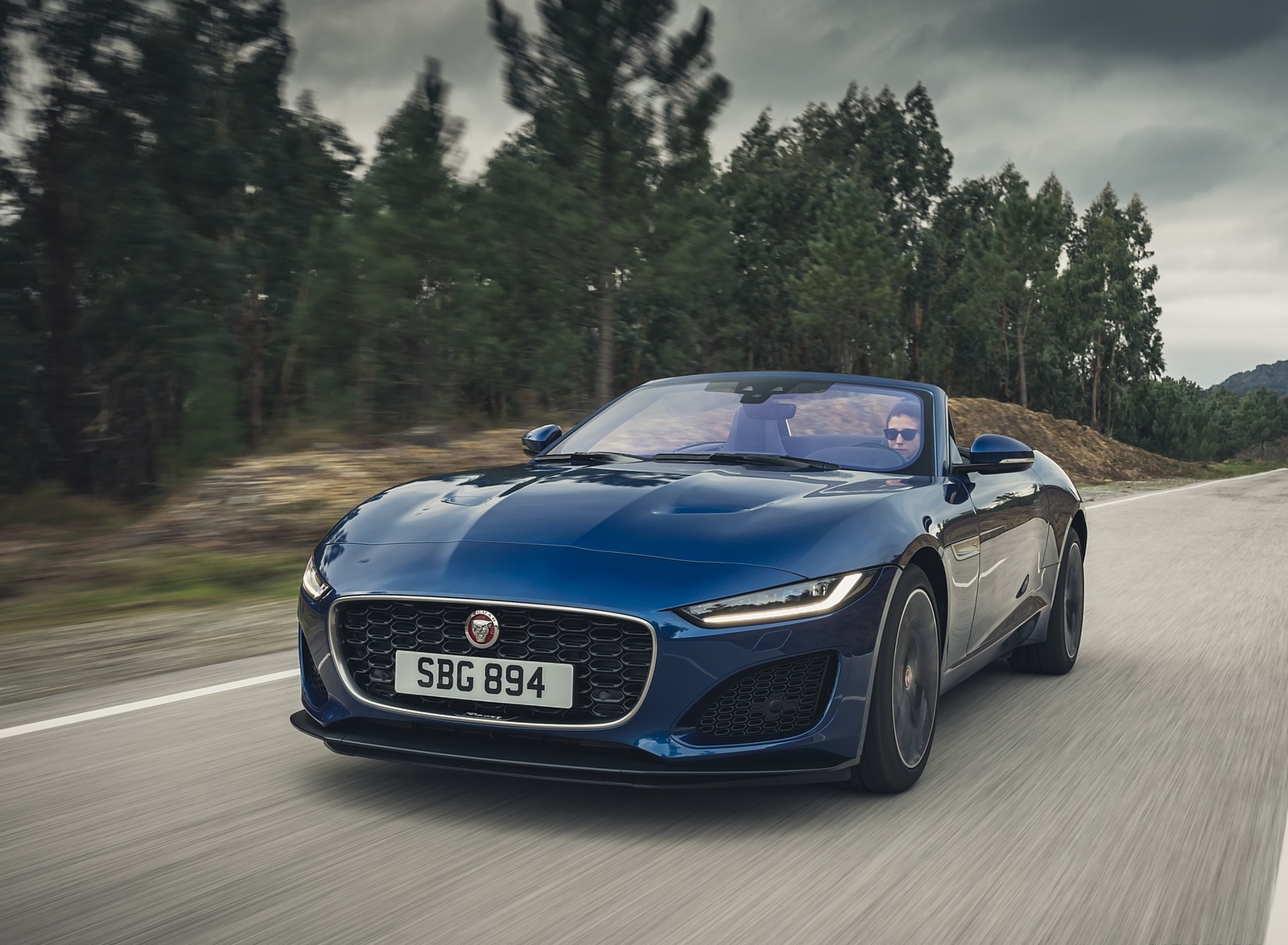 2021 Jaguar F-TYPE P300 Convertible RWD (Color: Bluefire) Front Three-Quarter Wallpapers (2)