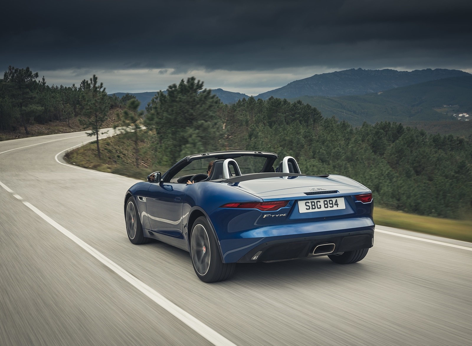 2021 Jaguar F-TYPE P300 Convertible RWD (Color: Bluefire) Rear Three-Quarter Wallpapers (8)