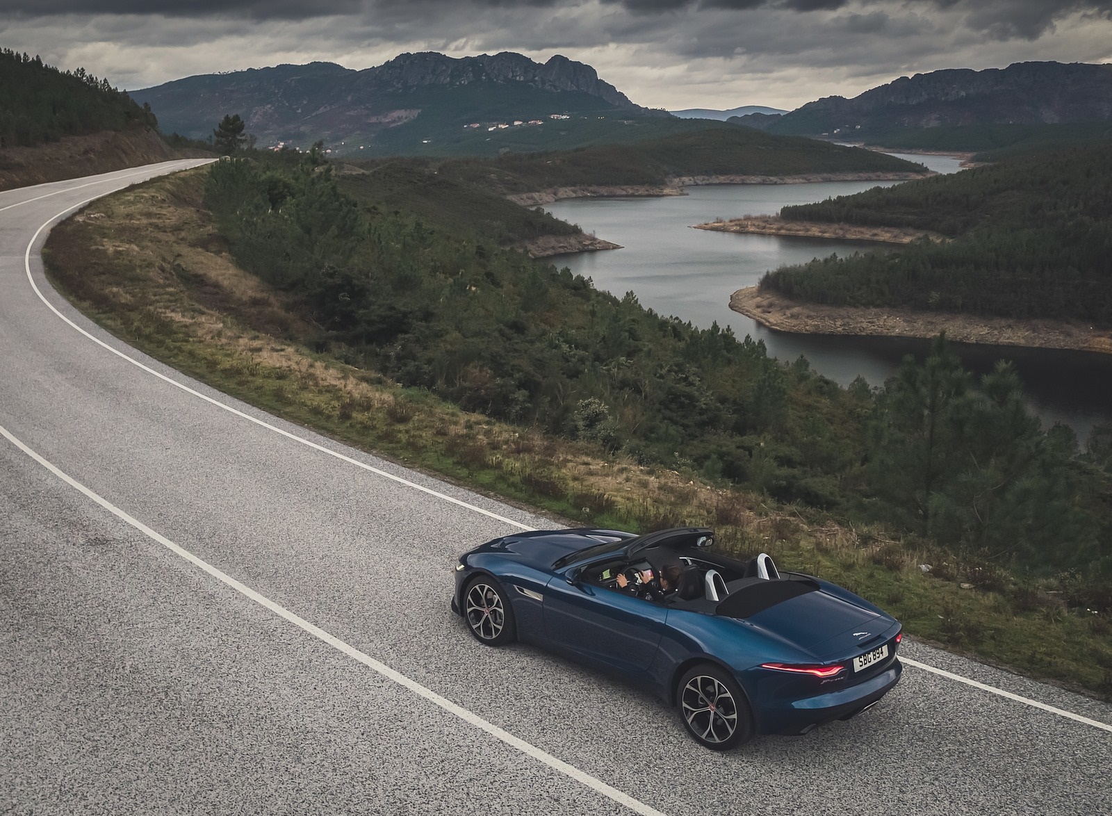 2021 Jaguar F-TYPE P300 Convertible RWD (Color: Bluefire) Rear Three-Quarter Wallpapers (9)