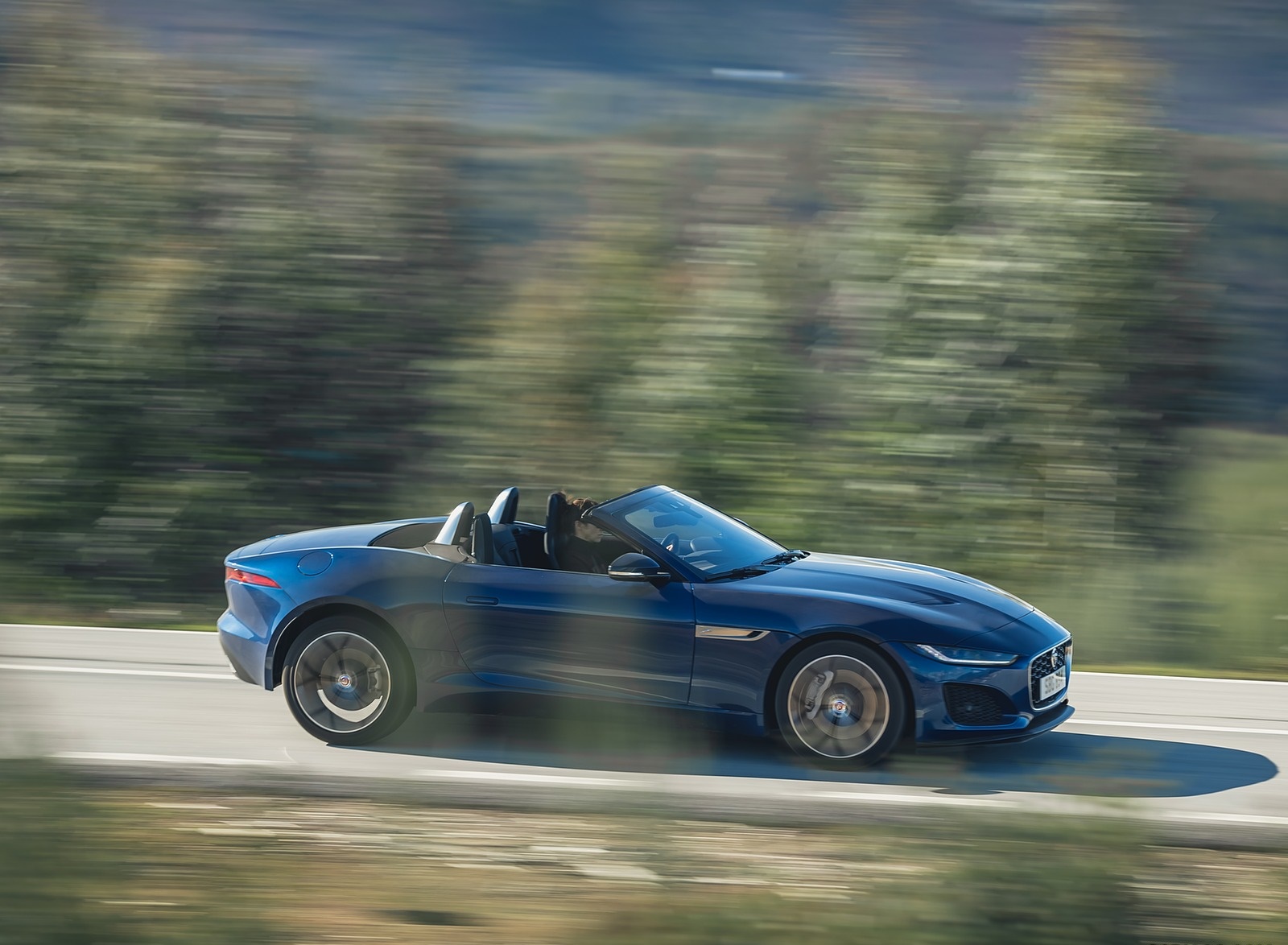 2021 Jaguar F-TYPE P300 Convertible RWD (Color: Bluefire) Side Wallpapers (10)
