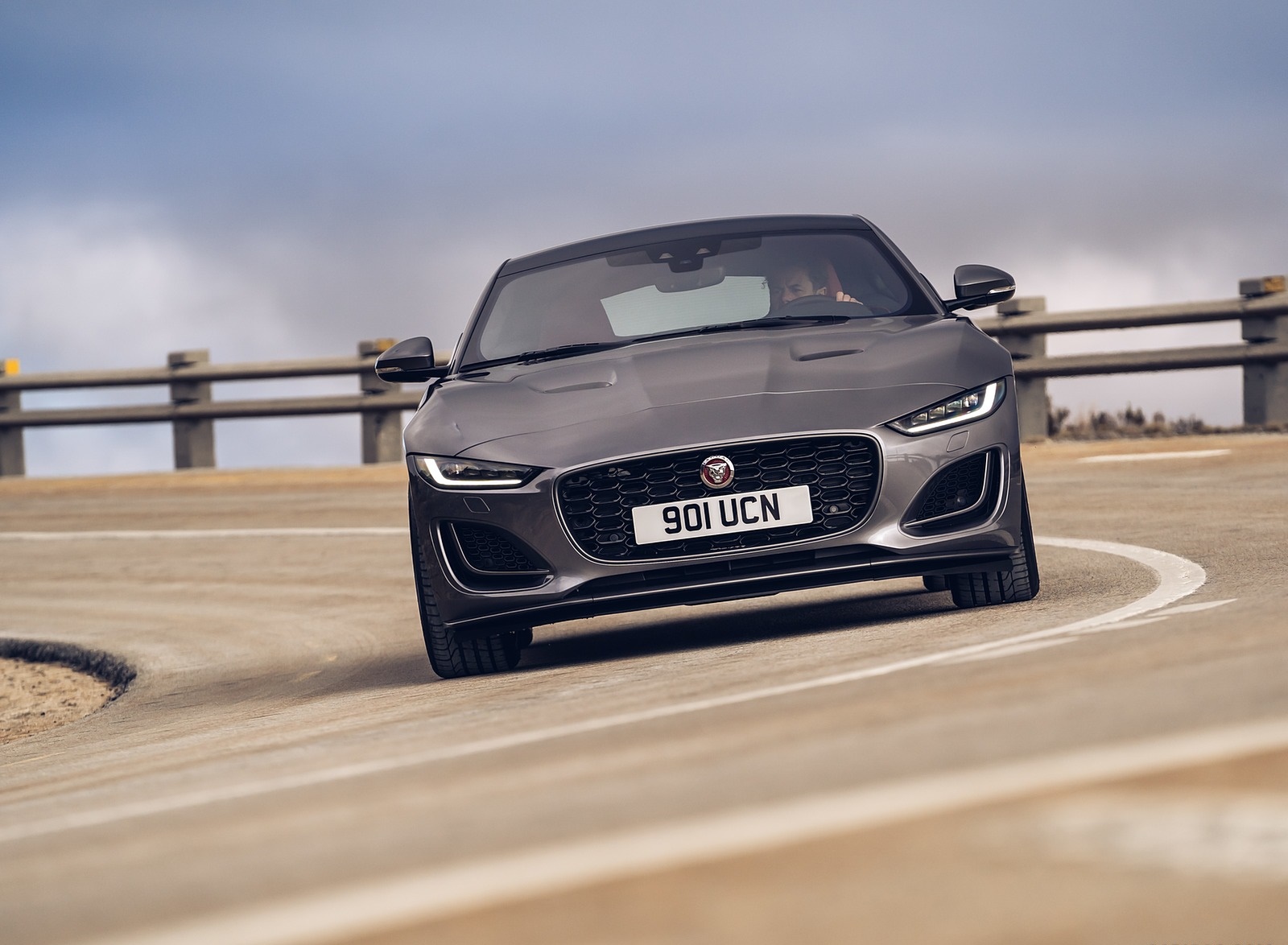 2021 Jaguar F-TYPE P300 Coupe RWD (Color: Eiger Grey) Front Wallpapers (4)