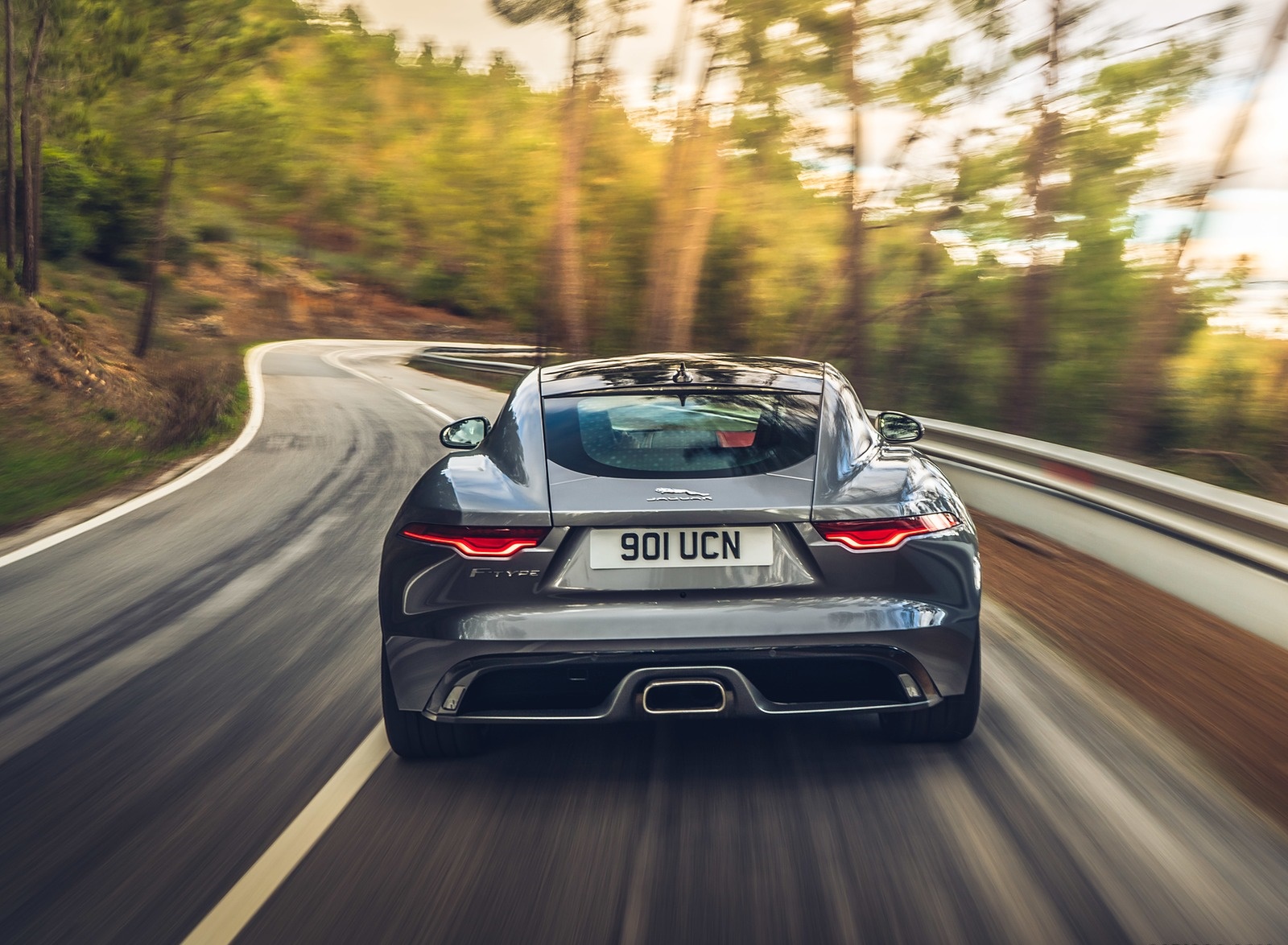 2021 Jaguar F-TYPE P300 Coupe RWD (Color: Eiger Grey) Rear Wallpapers (8)