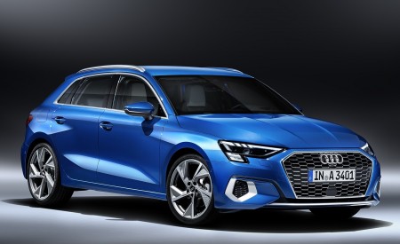2021 Audi A3 Sportback (Color: Atoll Blue) Front Three-Quarter Wallpapers 450x275 (81)