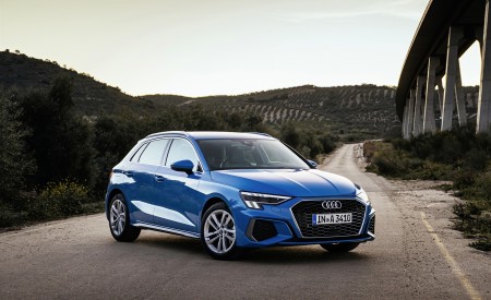 2021 Audi A3 Sportback (Color: Atoll Blue) Front Three-Quarter Wallpapers 450x275 (57)
