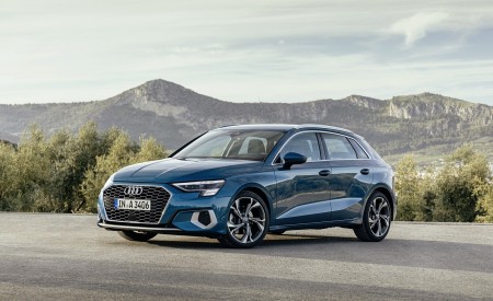 2021 Audi A3 Sportback (Color: Atoll Blue) Front Three-Quarter Wallpapers 450x275 (58)
