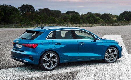 2021 Audi A3 Sportback (Color: Atoll Blue) Rear Three-Quarter Wallpapers 450x275 (78)