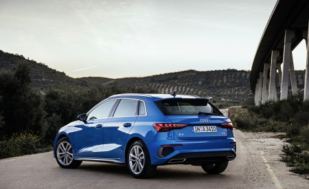 2021 Audi A3 Sportback (Color: Atoll Blue) Rear Three-Quarter Wallpapers 450x275 (60)