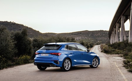 2021 Audi A3 Sportback (Color: Atoll Blue) Rear Three-Quarter Wallpapers 450x275 (62)