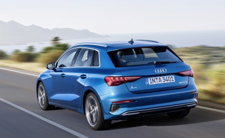 2021 Audi A3 Sportback (Color: Atoll Blue) Rear Three-Quarter Wallpapers 450x275 (72)