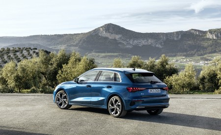 2021 Audi A3 Sportback (Color: Atoll Blue) Rear Three-Quarter Wallpapers 450x275 (64)