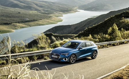 2021 Audi A3 Sportback (Color: Turbo Blue) Front Three-Quarter Wallpapers 450x275 (24)