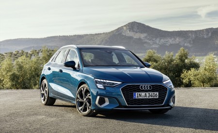 2021 Audi A3 Sportback (Color: Turbo Blue) Front Three-Quarter Wallpapers 450x275 (26)