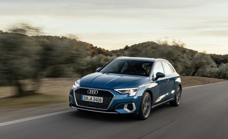 2021 Audi A3 Sportback (Color: Turbo Blue) Front Three-Quarter Wallpapers 450x275 (19)