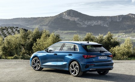 2021 Audi A3 Sportback (Color: Turbo Blue) Rear Three-Quarter Wallpapers 450x275 (29)