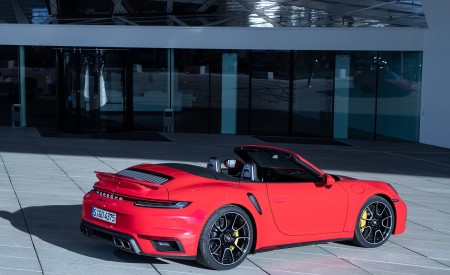 2021 Porsche 911 Turbo S Cabrio (Color: Guards Red) Rear Three-Quarter Wallpapers 450x275 (41)