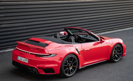 2021 Porsche 911 Turbo S Cabrio (Color: Guards Red) Rear Three-Quarter Wallpapers 450x275 (44)