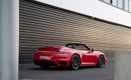 2021 Porsche 911 Turbo S Cabrio (Color: Guards Red) Rear Three-Quarter Wallpapers 450x275 (45)