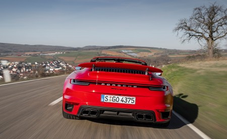 2021 Porsche 911 Turbo S Cabrio (Color: Guards Red) Rear Wallpapers 450x275 (9)