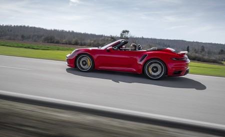 2021 Porsche 911 Turbo S Cabrio (Color: Guards Red) Side Wallpapers 450x275 (17)