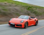 2021 Porsche 911 Turbo S Cabrio (Color: Lava Orange) Front Three-Quarter Wallpapers 150x120