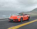 2021 Porsche 911 Turbo S Cabrio (Color: Lava Orange) Front Three-Quarter Wallpapers 150x120
