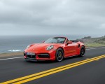 2021 Porsche 911 Turbo S Cabrio (Color: Lava Orange) Front Three-Quarter Wallpapers 150x120
