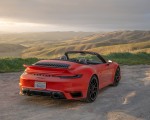 2021 Porsche 911 Turbo S Cabrio (Color: Lava Orange) Rear Three-Quarter Wallpapers 150x120