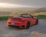 2021 Porsche 911 Turbo S Cabrio (Color: Lava Orange) Rear Three-Quarter Wallpapers 150x120