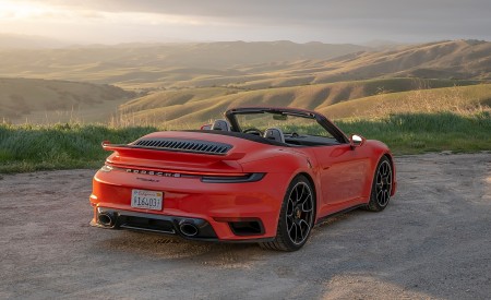 2021 Porsche 911 Turbo S Cabrio (Color: Lava Orange) Rear Three-Quarter Wallpapers 450x275 (100)