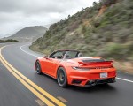 2021 Porsche 911 Turbo S Cabrio (Color: Lava Orange) Rear Three-Quarter Wallpapers 150x120