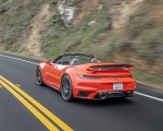 2021 Porsche 911 Turbo S Cabrio (Color: Lava Orange) Rear Three-Quarter Wallpapers 150x120