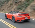 2021 Porsche 911 Turbo S Cabrio (Color: Lava Orange) Rear Three-Quarter Wallpapers 150x120