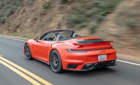 2021 Porsche 911 Turbo S Cabrio (Color: Lava Orange) Rear Three-Quarter Wallpapers 450x275 (95)