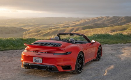 2021 Porsche 911 Turbo S Cabrio (Color: Lava Orange) Rear Three-Quarter Wallpapers 450x275 (99)