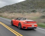 2021 Porsche 911 Turbo S Cabrio (Color: Lava Orange) Rear Three-Quarter Wallpapers 150x120