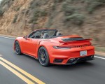2021 Porsche 911 Turbo S Cabrio (Color: Lava Orange) Rear Three-Quarter Wallpapers 150x120