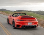 2021 Porsche 911 Turbo S Cabrio (Color: Lava Orange) Rear Three-Quarter Wallpapers 150x120