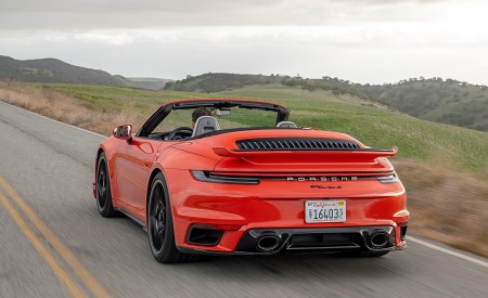 2021 Porsche 911 Turbo S Cabrio (Color: Lava Orange) Rear Three-Quarter Wallpapers 450x275 (92)