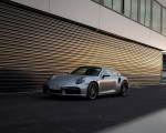 2021 Porsche 911 Turbo S Coupe (Color: GT Silver Metallic) Front Three-Quarter Wallpapers 150x120