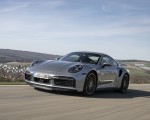 2021 Porsche 911 Turbo S Coupe (Color: GT Silver Metallic) Front Three-Quarter Wallpapers 150x120