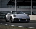 2021 Porsche 911 Turbo S Coupe (Color: GT Silver Metallic) Front Three-Quarter Wallpapers 150x120