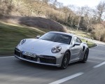 2021 Porsche 911 Turbo S Coupe (Color: GT Silver Metallic) Front Three-Quarter Wallpapers 150x120
