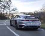 2021 Porsche 911 Turbo S Coupe (Color: GT Silver Metallic) Rear Three-Quarter Wallpapers 150x120
