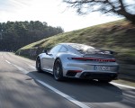 2021 Porsche 911 Turbo S Coupe (Color: GT Silver Metallic) Rear Three-Quarter Wallpapers 150x120
