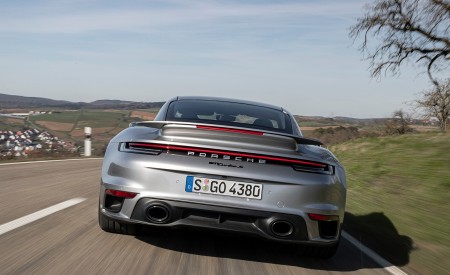 2021 Porsche 911 Turbo S Coupe (Color: GT Silver Metallic) Rear Wallpapers 450x275 (97)
